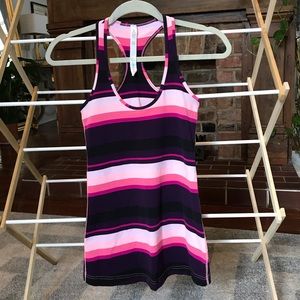 Striped lululemon racer back tank